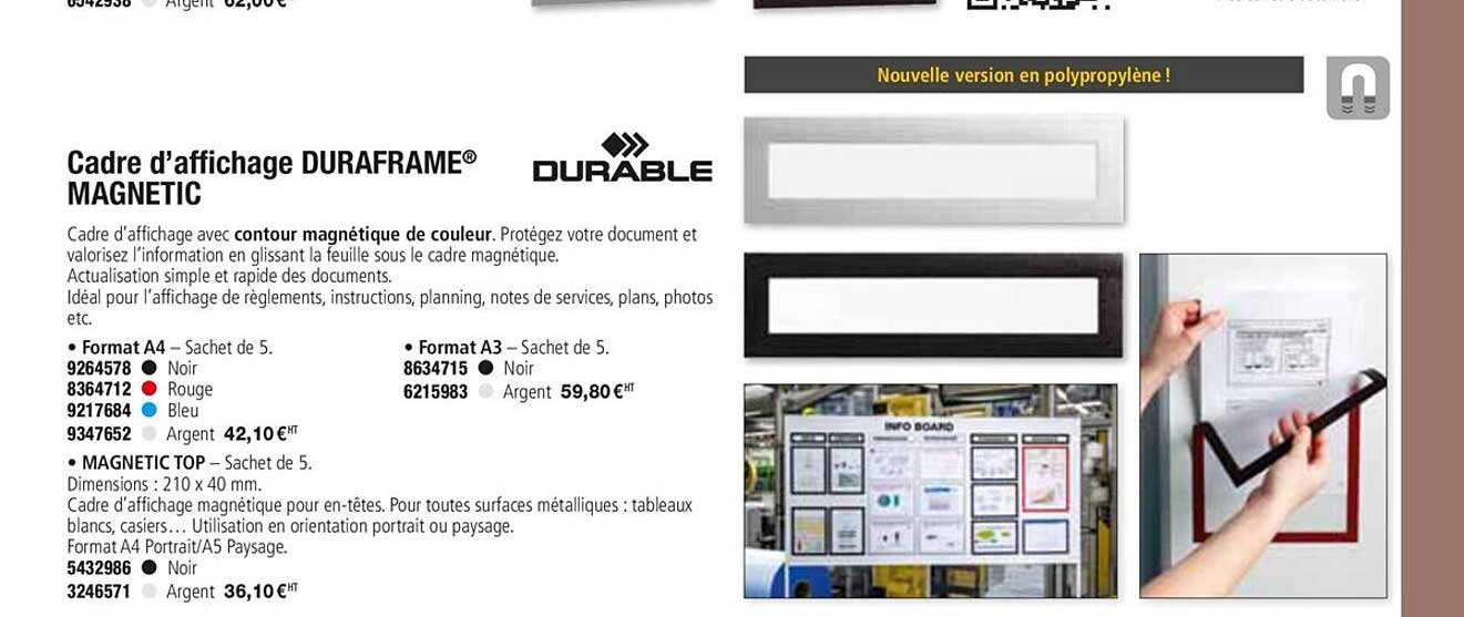 cadre d'affichage duraframe magnetic