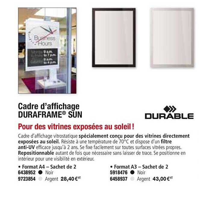 cadre d'affichage duraframe sun