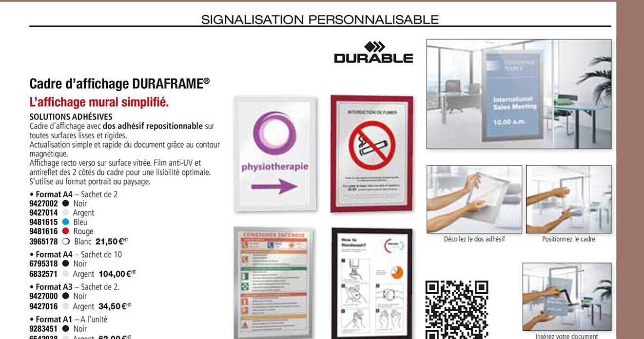 cadre d'affichage duraframe