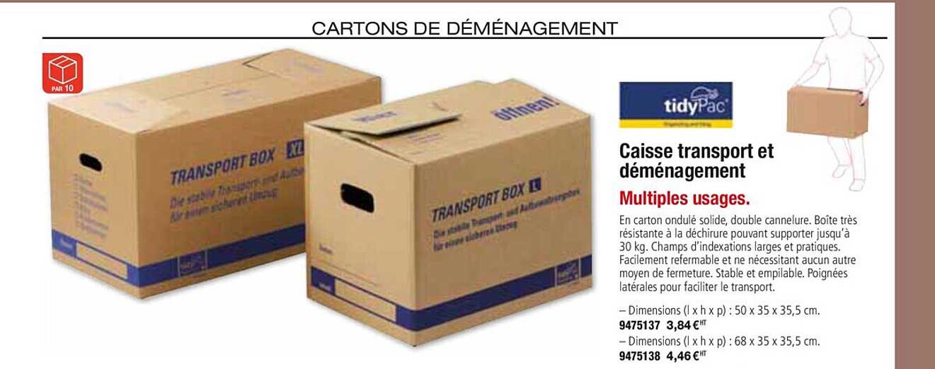 caisse transport et déménagement tidypac