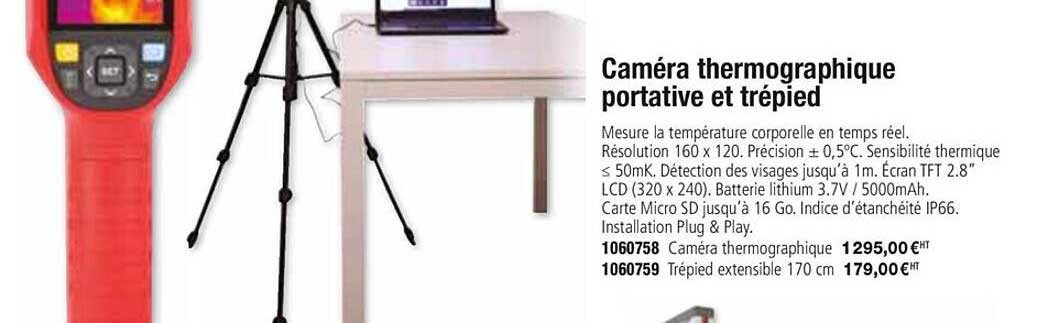 caméra thermographique portative et trépied