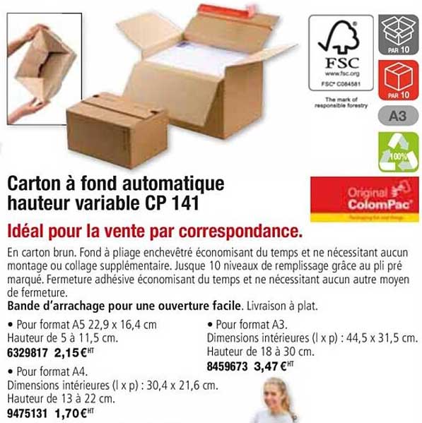 carton à fond automatique haute variable cp 141