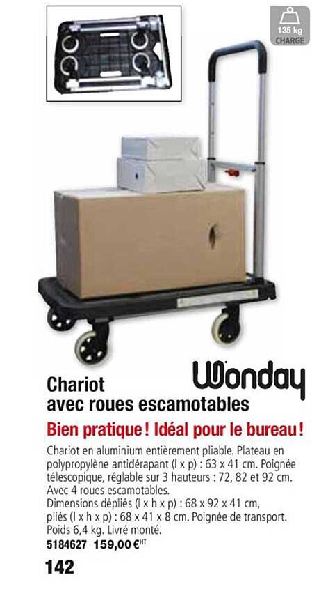 Chariot Avec Roues Escamotables Wonday