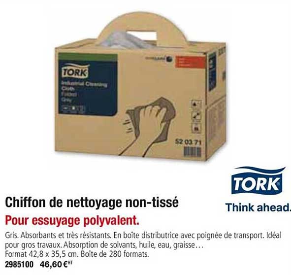 chiffon de nettoyage non tissé tork