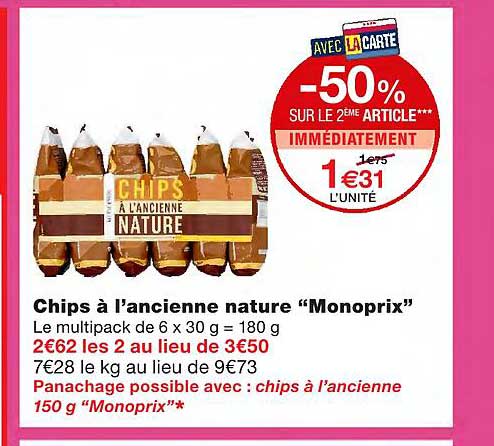 Chips à L'ancienne Nature "monoprix"
