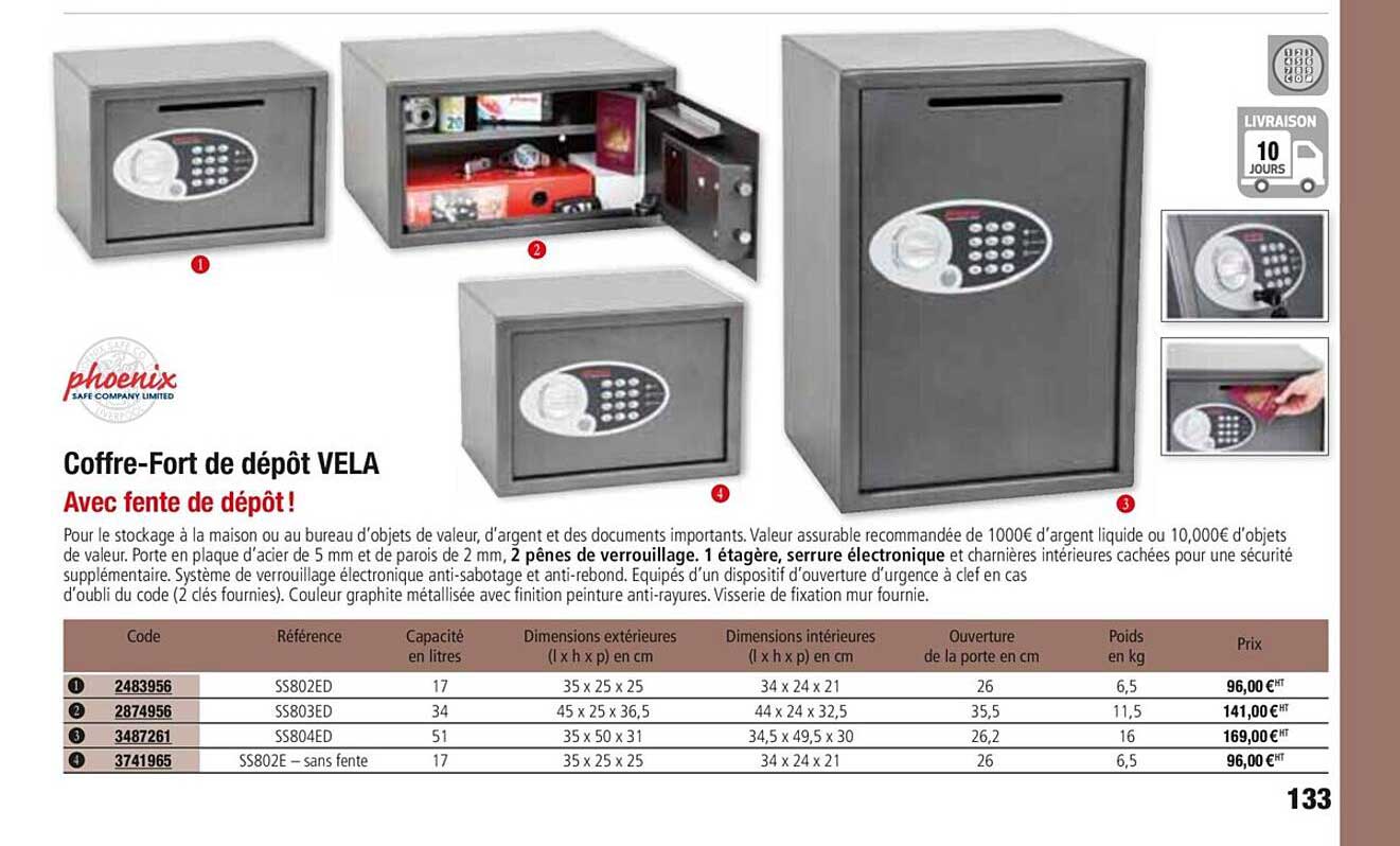 Coffre Fort De Dépôt Vela Phoenix