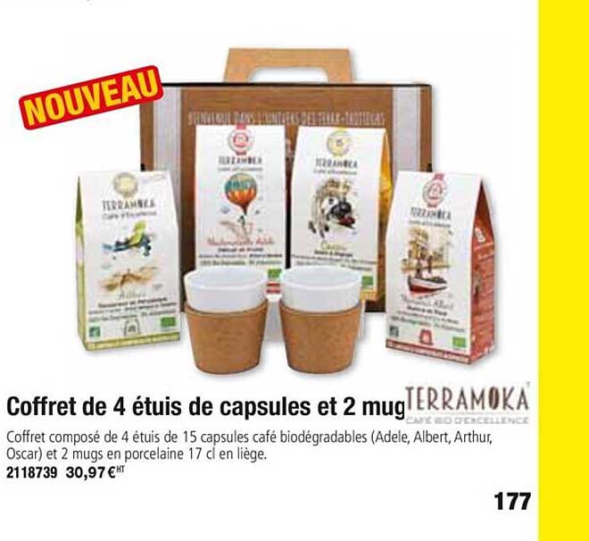 Coffret De 4 étuis De Capsules Et 2 Mugs Terramoka