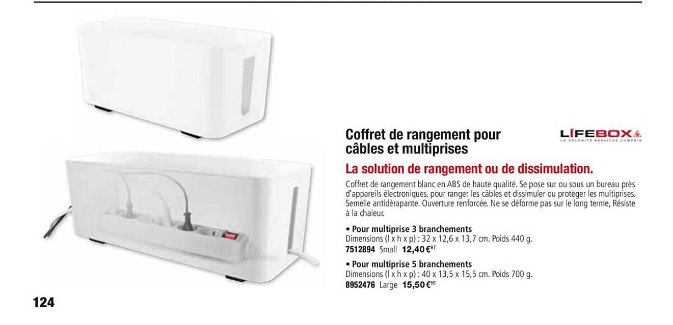 coffret de rangement pour câbles et multiprises lifebox
