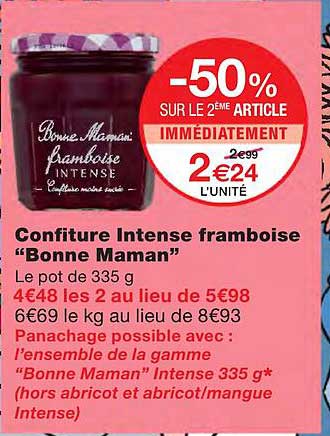 confiture intense framboise "bonne maman"