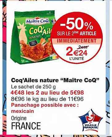 coq'ailes nature "maître coq"