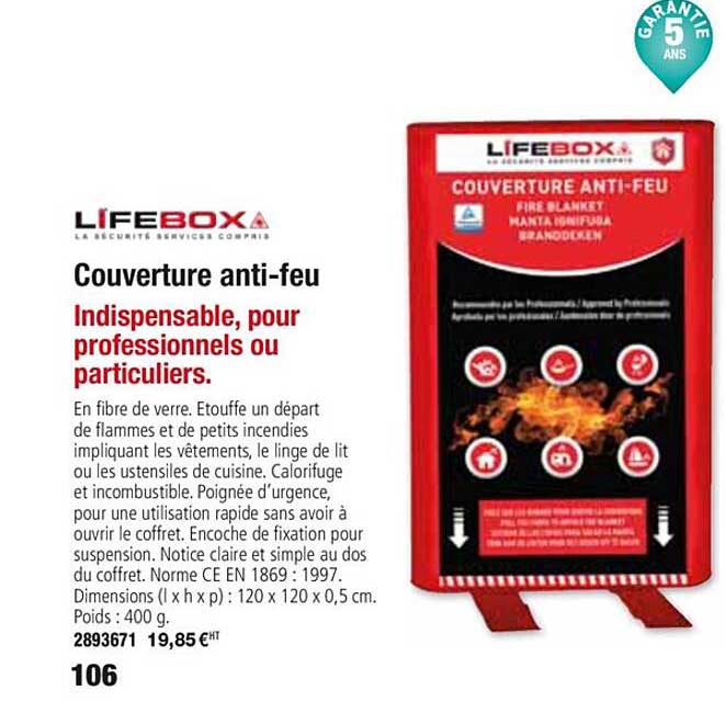 couverture anti feu lifebox