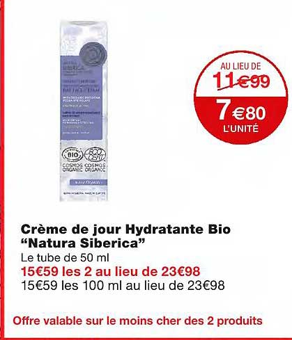 crème de jour hydratante bio "nature siberica"