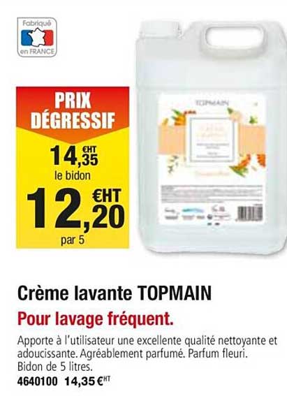 crème lavante topmain