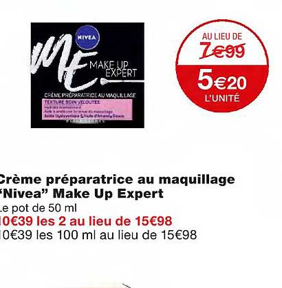 crème préparatrice au maquillage "nivea" make up expert