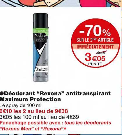 déodorant "rexona" antitranspirant maximum protection