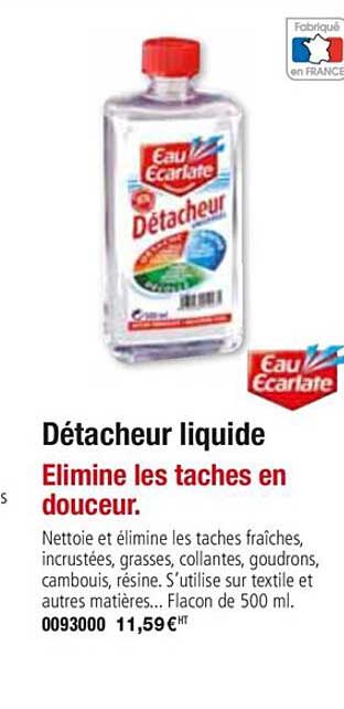 Détacheur Liquide Eau Ecarlate