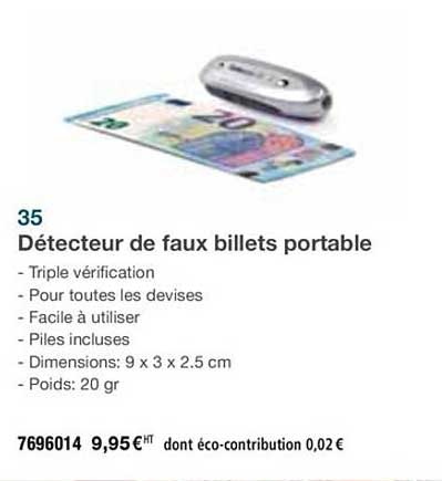 détecteur de faux billets portable