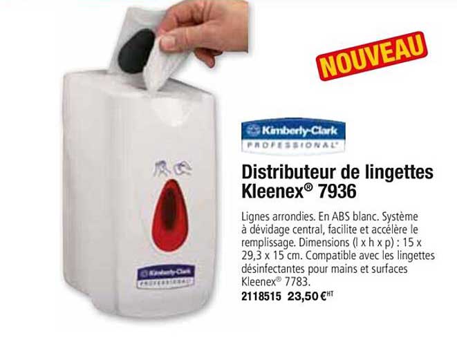 distributeur de lingettes kleenex 7936 kimberly clark