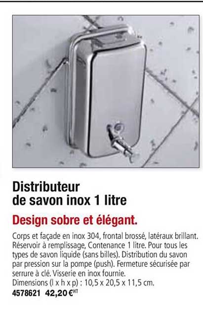 distributeur de savon inox 1 litre