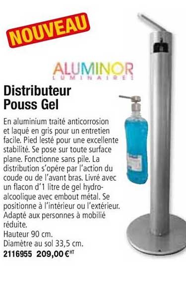 distributeur pouss gel aluminor luminaires