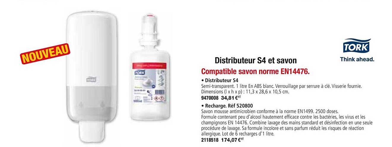 Distributeur S4 Et Savon Tork