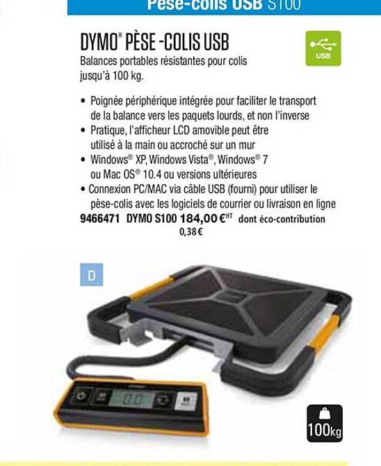 dymo pèse colis usb