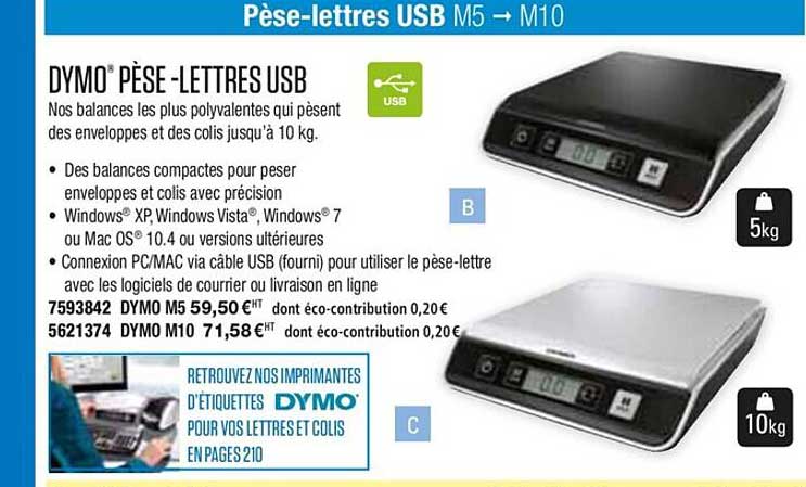 dymo pèse lettres usb