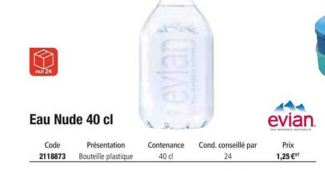 eau nude 40 cl evian