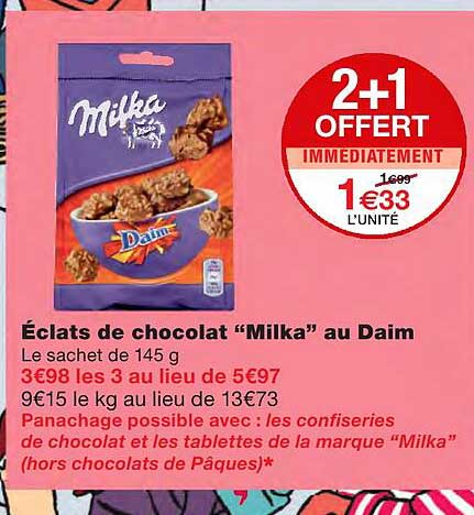 éclats De Chocolat "milka" Au Daim