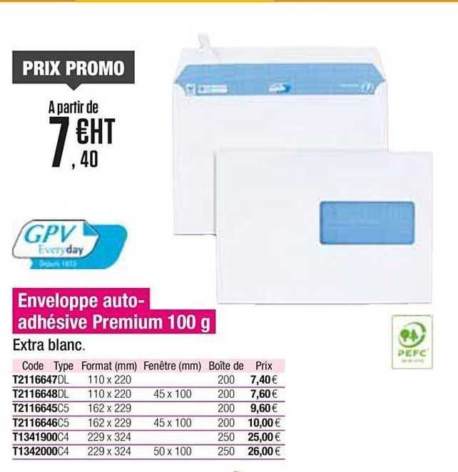 enveloppe auto adhésive premium gpv everyday
