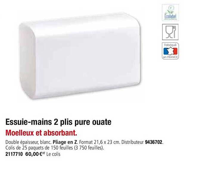Essuie Mains 2 Plis Pure Ouate