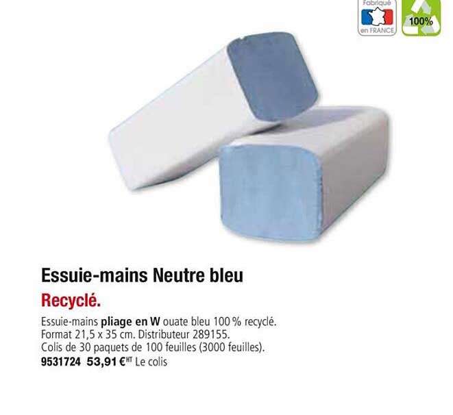 essuie mains neutre bleu