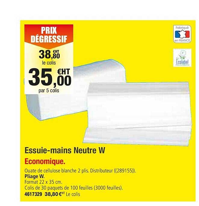 essuie mains neutre w