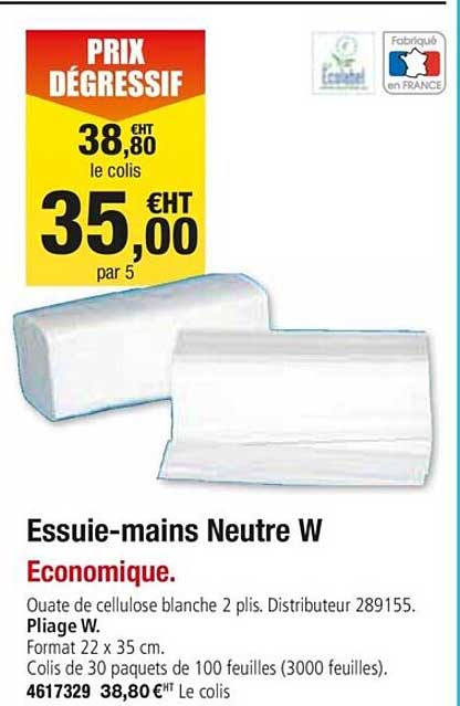 essuie mains neutre w