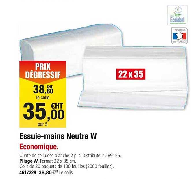 essuie mains neutre w