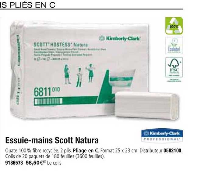 essuie mains scott natura kimberly clark