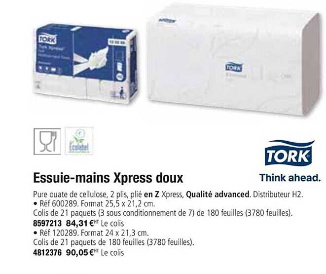 essuie mains xpress doux tork