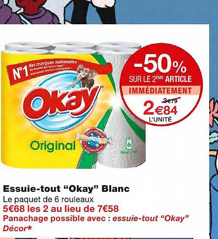 essuie-tout "okay" blanc