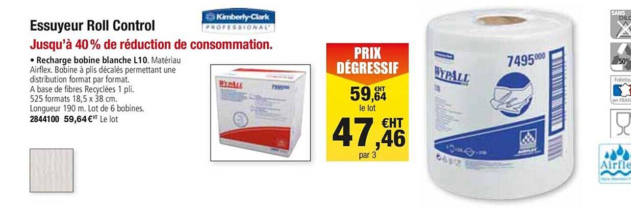 essuyeur roll control kimberly clark