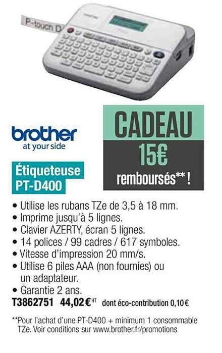 étiqueteuse pt d400 brother at your side