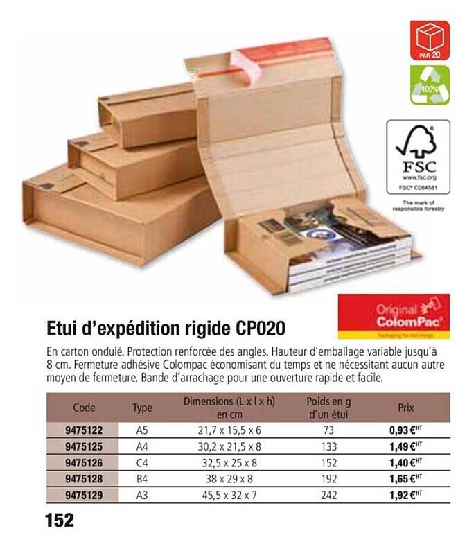 etui d'expédition rigide cp020