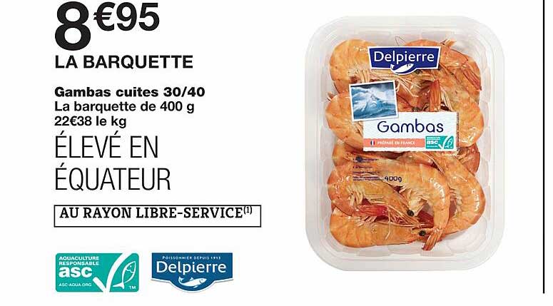 Gambas Cuites 30-40 Delpierre