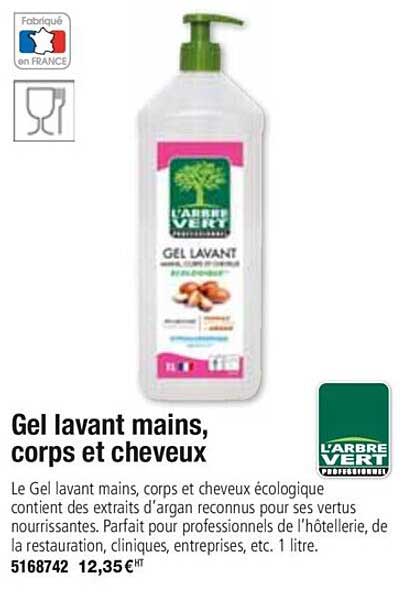 gel lavant mains corps et cheveux l'arbre vert