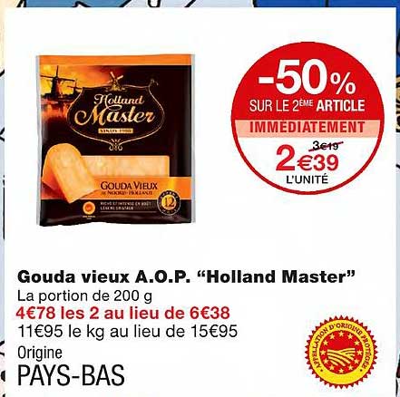gouda vieux a.o.p. "holland master"
