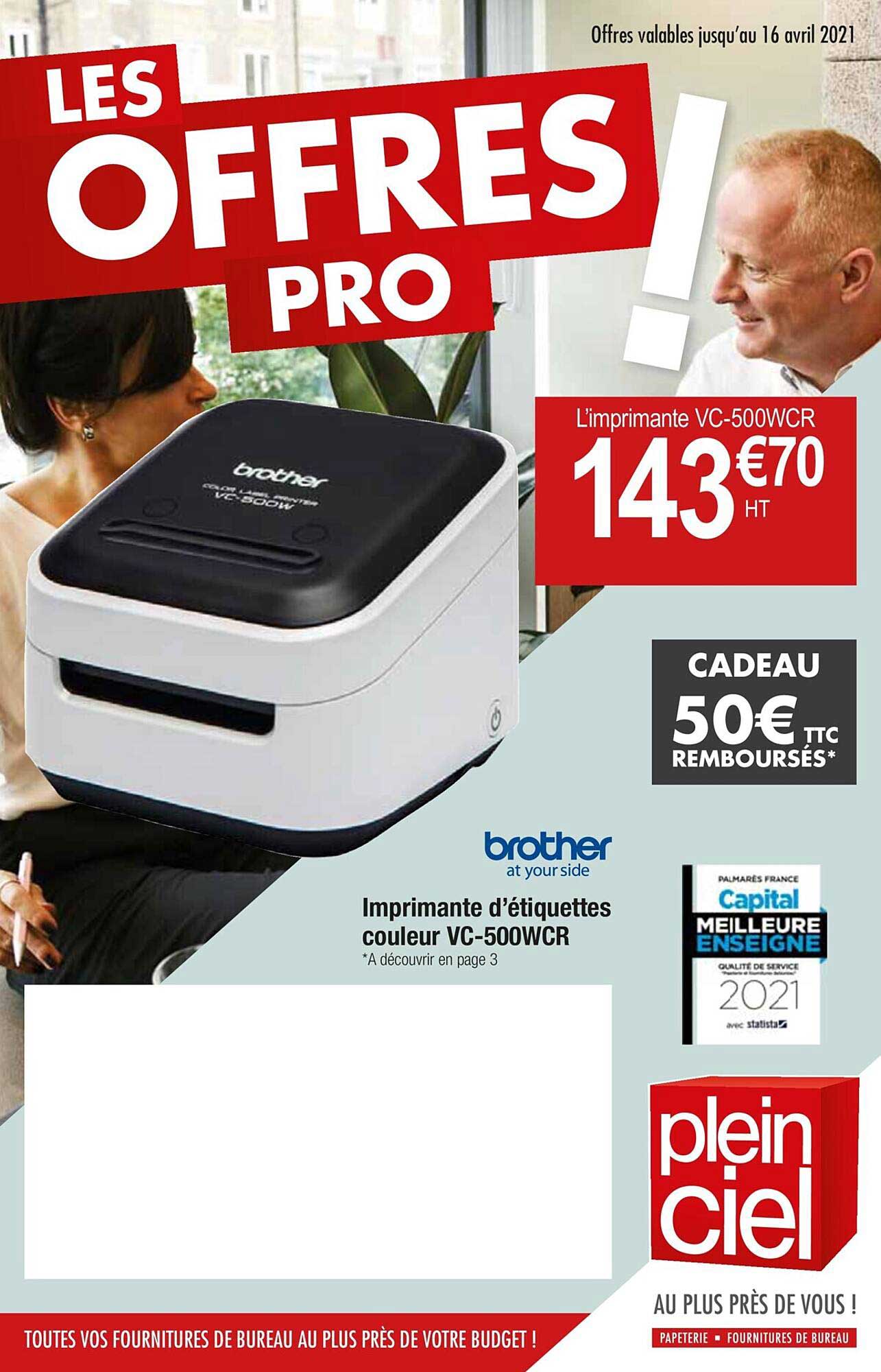 imprimante d'ériquettes couleur vc 500wcr brother at your side