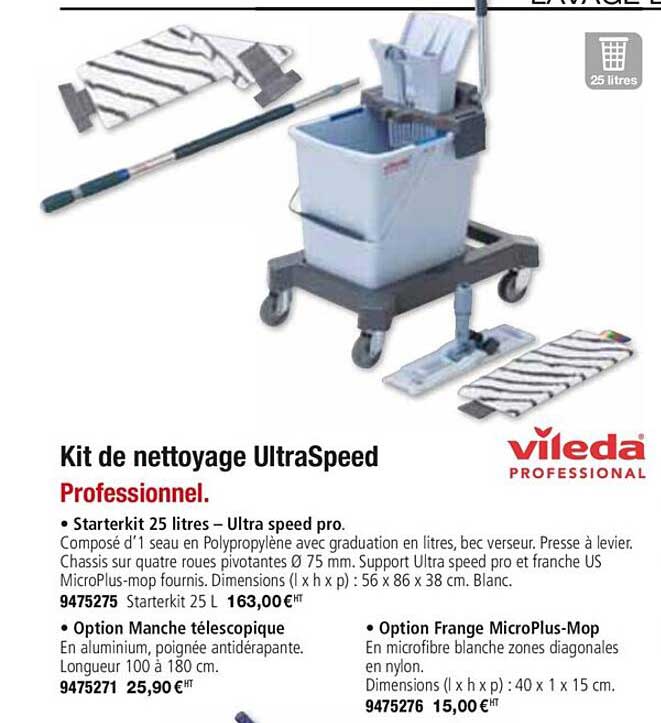 kit de nettoyage ultraspeed professionnel vileda professional
