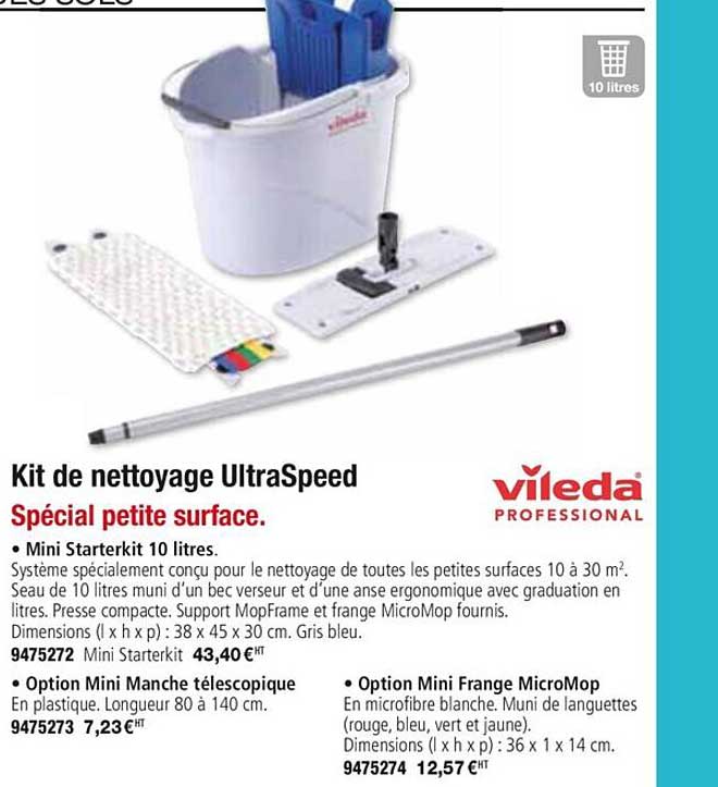 kit de nettoyage ultraspeed spécial petite surface vileda professional