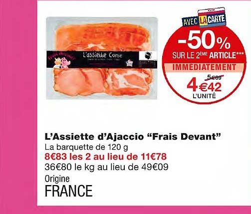 l'assiette d'ajaccio "frais devant"