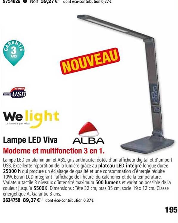 Lampe Led Viva Welight Alba