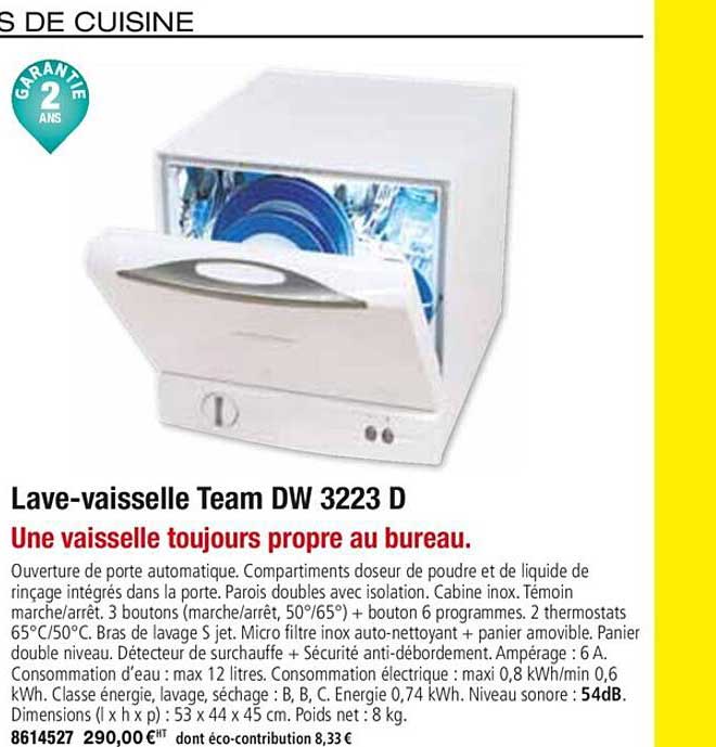 lave vaisselle team dw 3223 d